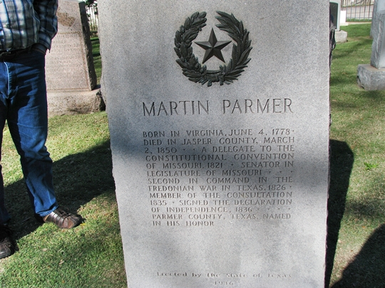 Martin Parmer's Grave in Texas State Cemetery